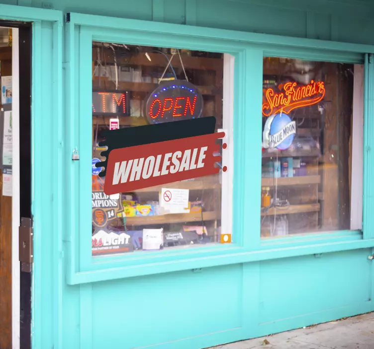 Red wholesale shop window sticker - TenStickers