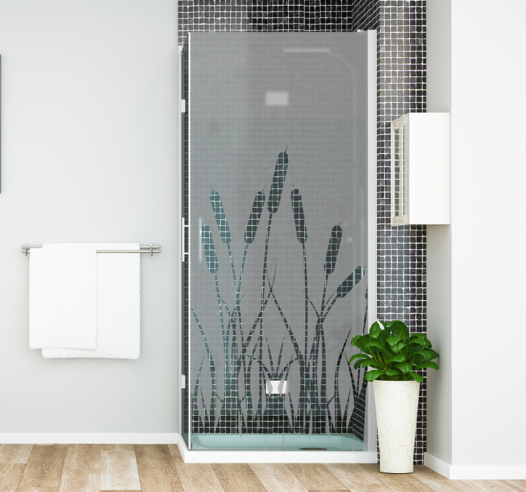 reeds shower decal plant sticker - TenStickers