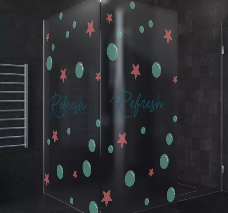 Refresh shower screen sticker - TenStickers