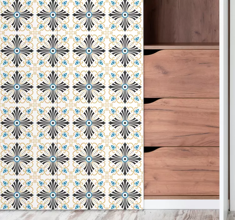 Retro botanical tiles furniture sticker - TenStickers