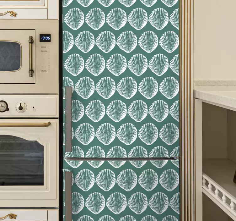 Retro seashell pattern fridge sticker - TenStickers