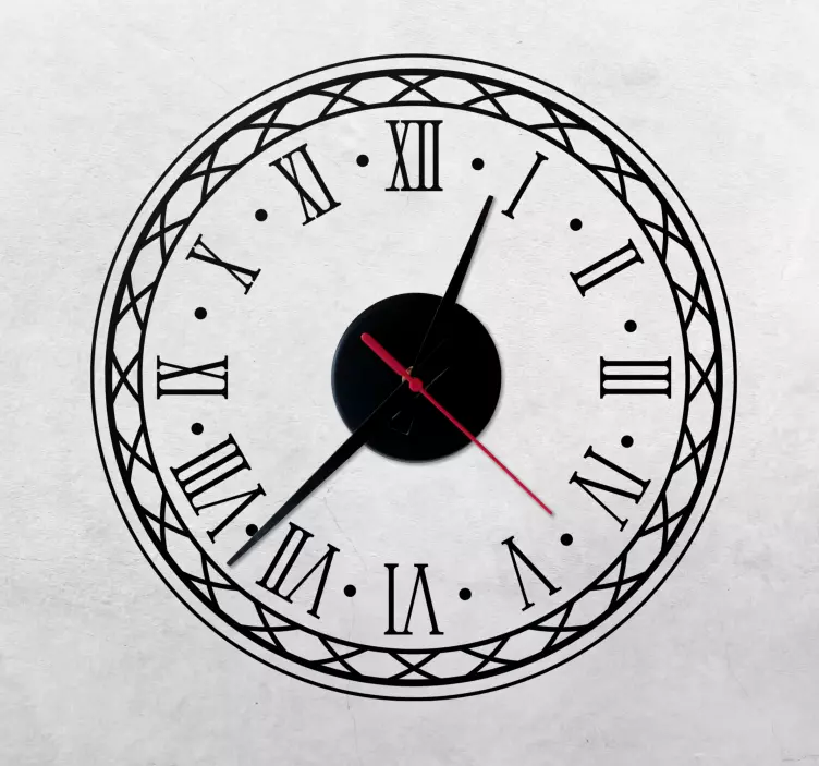 Retro style with roman numerals clock sticker - TenStickers