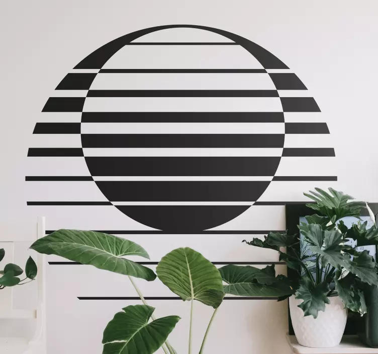 Retro sun draw geometric wall sticker - TenStickers