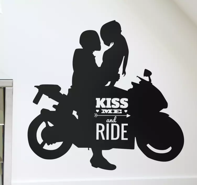 Romantic bikers moto sticker - TenStickers