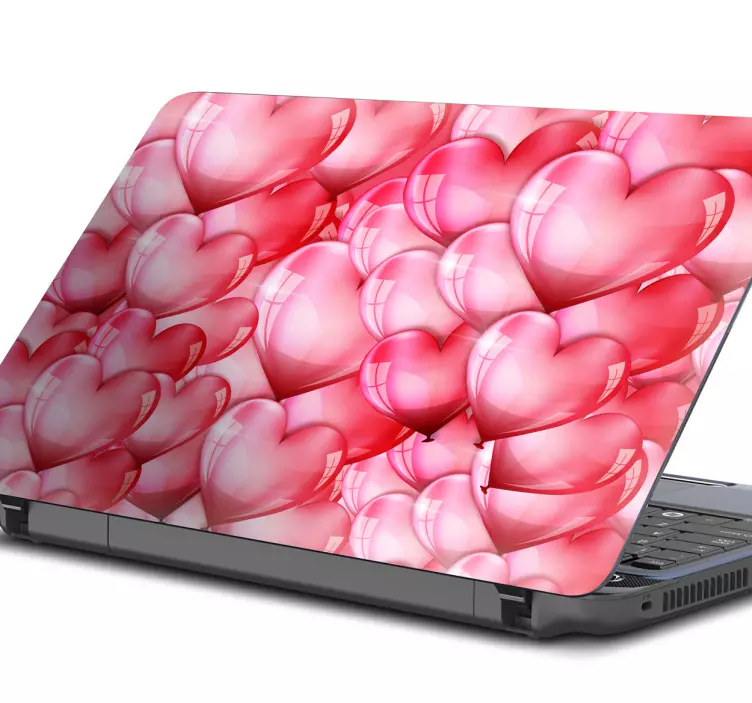 Romantic Heart Pattern laptop skin - TenStickers