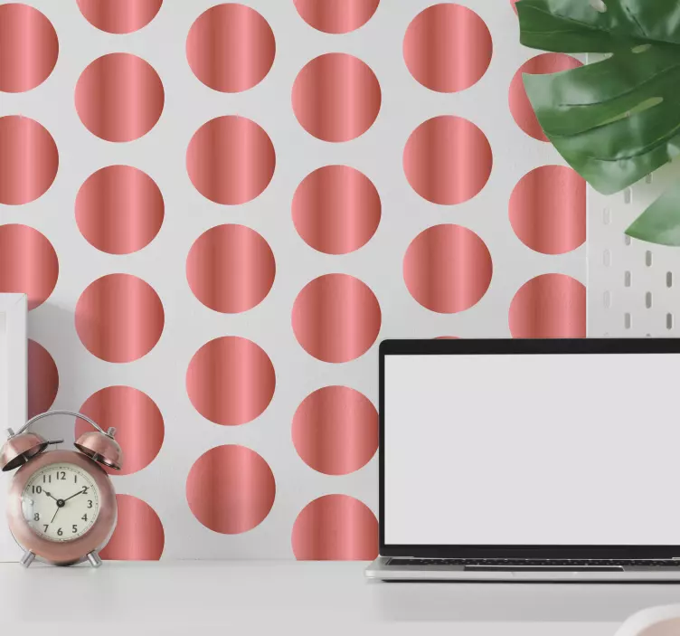 Rose gold polka dot wall sticker - TenStickers