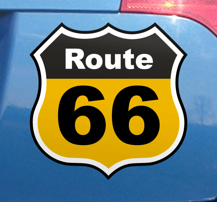 Route 66 Plaque car sticker - TenStickers