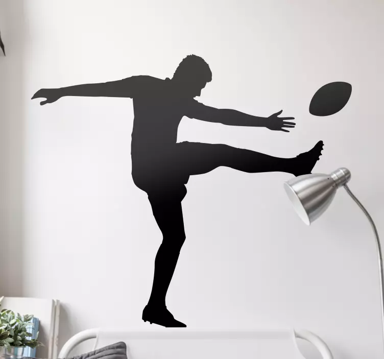 Rugby Player Kicking Silhouette sticker - TenStickers