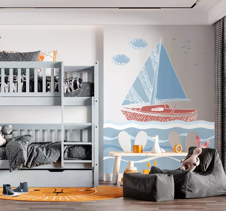 Sailing Boat Wall Sticker - TenStickers