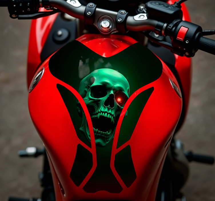 Scary skull motorcycle sticker - TenStickers