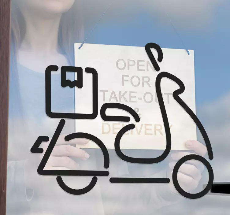 Scooter delivery icon shop window sticker - TenStickers