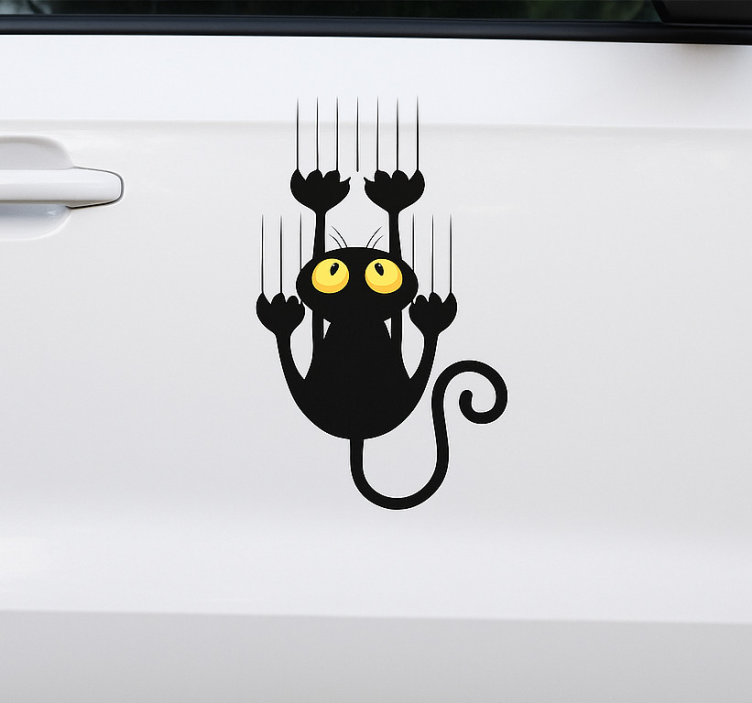 Funny scratching car sticker - TenStickers