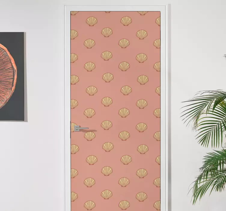 Seashell Patterns Design door sticker - TenStickers