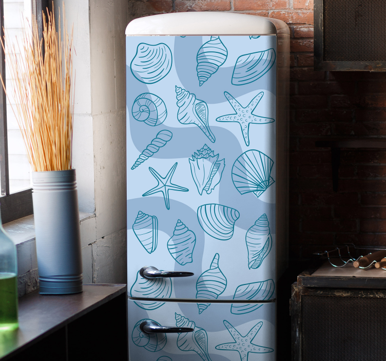 Seashells patterns fridge sticker - TenStickers