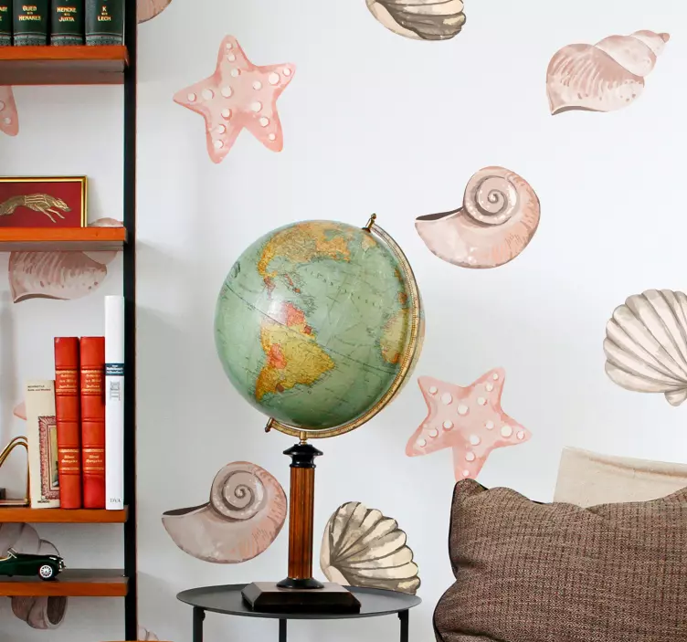 seashells sheet shell decal - TenStickers