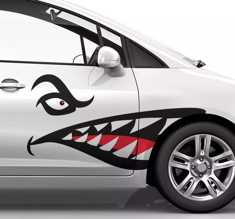 Shark Teeth Vehicle Sticker - TenStickers