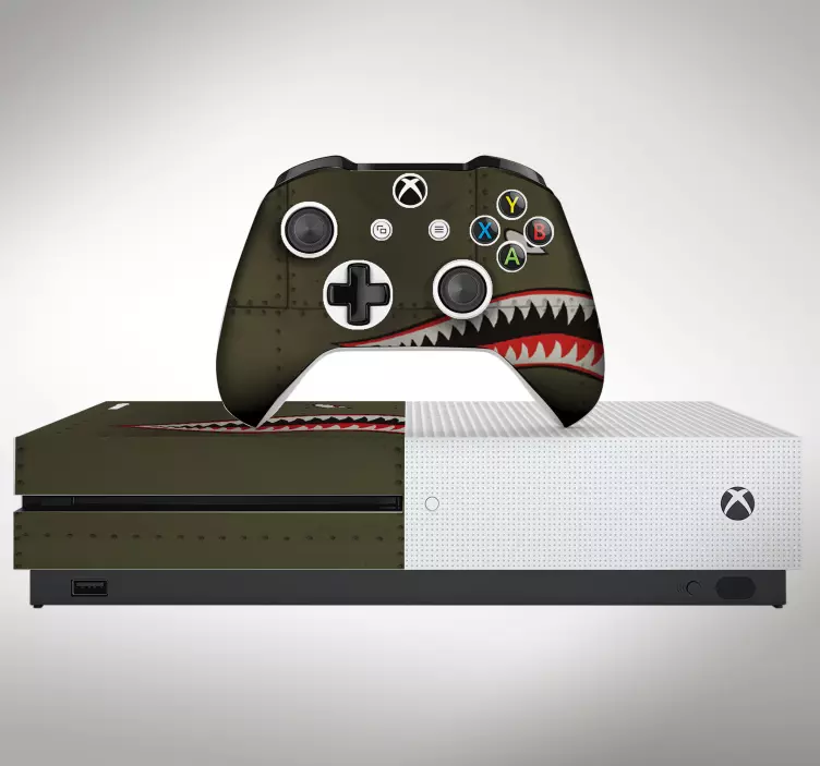 Shark teeth print xbox sticker - TenStickers