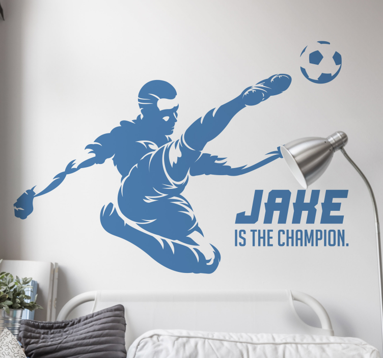Shooting football name  football wall sticker - TenStickers