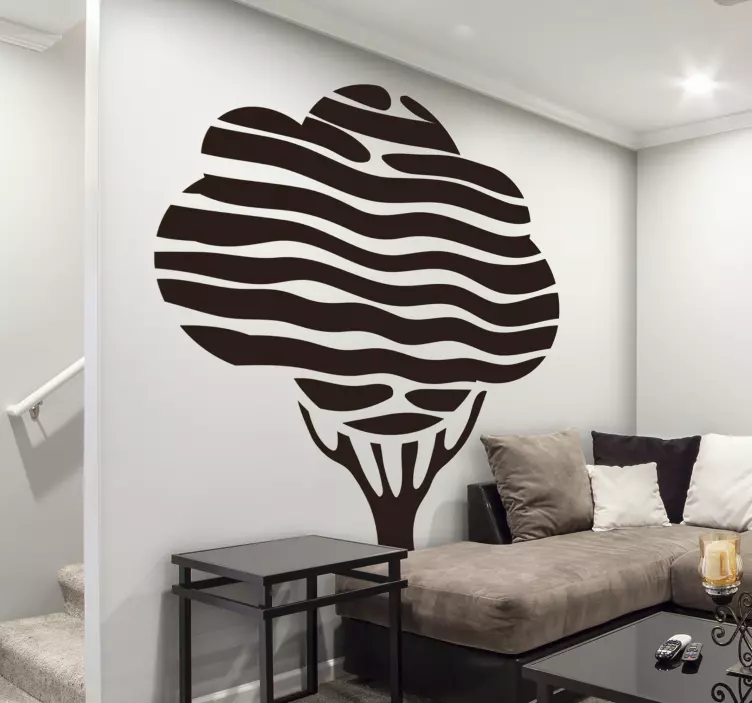 Simple tree leaves organized  tree wall sticker - TenStickers