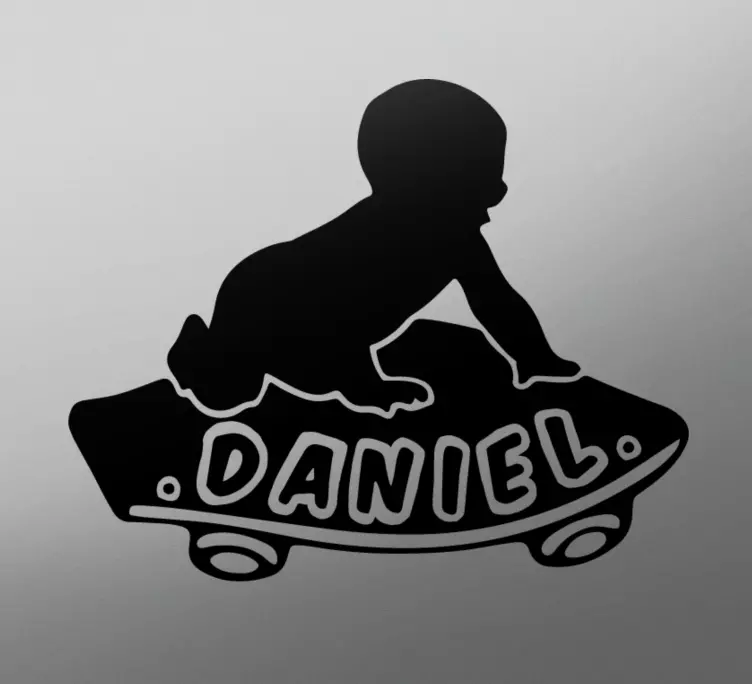 Skateboard Babyboy  baby on board sticker - TenStickers