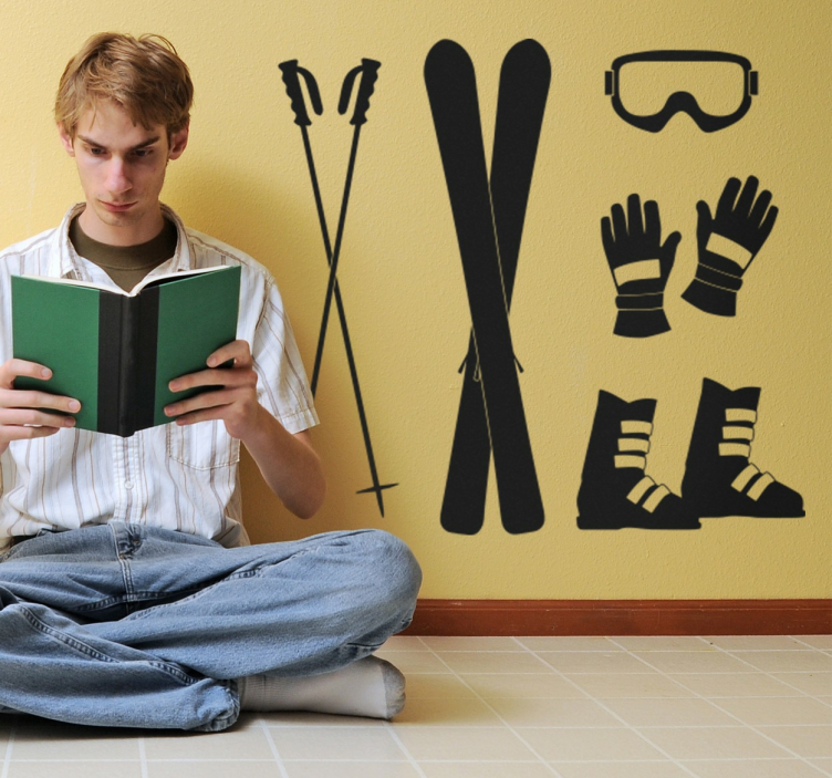 Ski gear collection extreme sports sticker - TenStickers