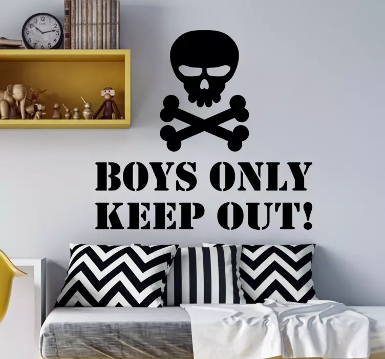 Skull Boys Only illustration sticker - TenStickers
