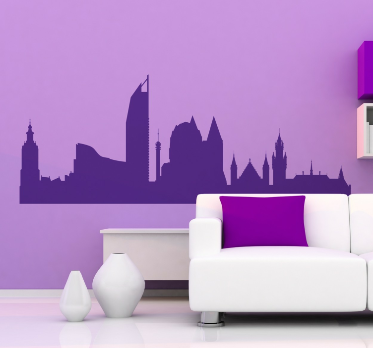 Monocolour skyline silhouette wall sticker - TenStickers