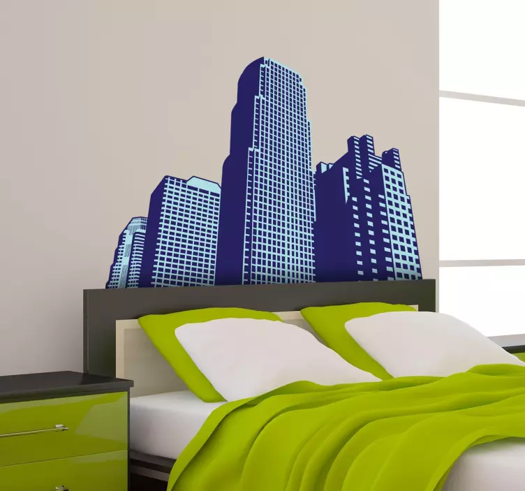 Skyscrapers City Wall Sticker - TenStickers