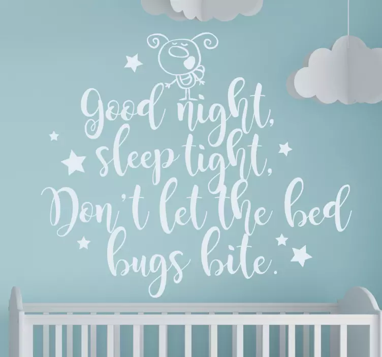 Sleep tight don't let the bed bugs bite sticker - TenStickers