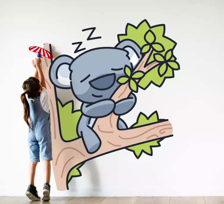 Sleeping cartoon koala animal wall sticker - TenStickers