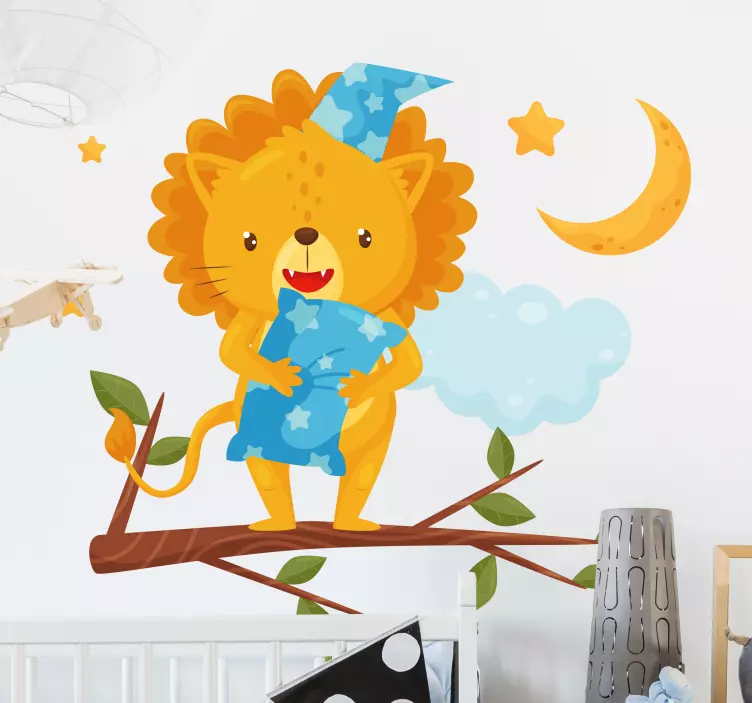 Sleepy Lion Pajama wall stickers for kid - TenStickers