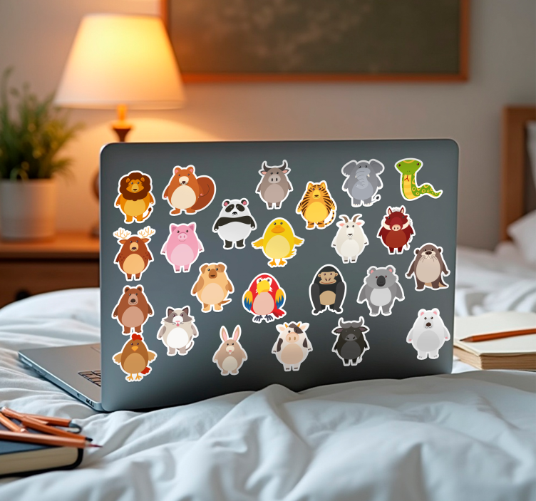 Compact creature decal collection laptop sticker - TenStickers