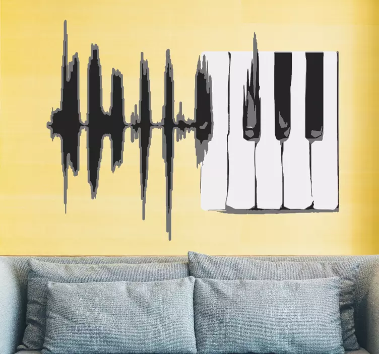 Sound Wave Piano music wall sticker - TenStickers