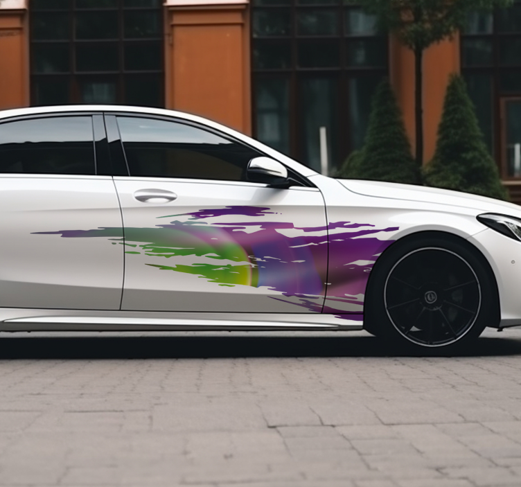 Speed wake colourful car sticker - TenStickers