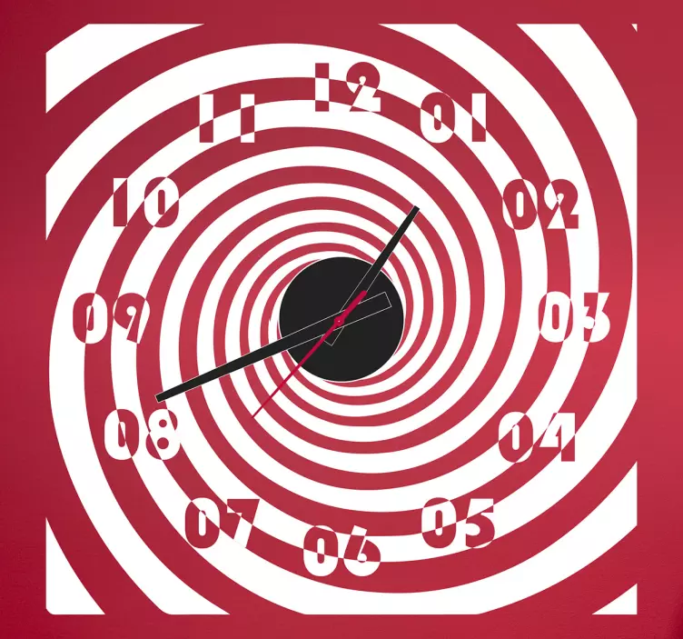 Spiral Illusion Wall Clock Sticker - TenStickers