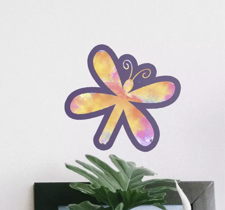 Splash color colorful dragonfly wall sticker - TenStickers