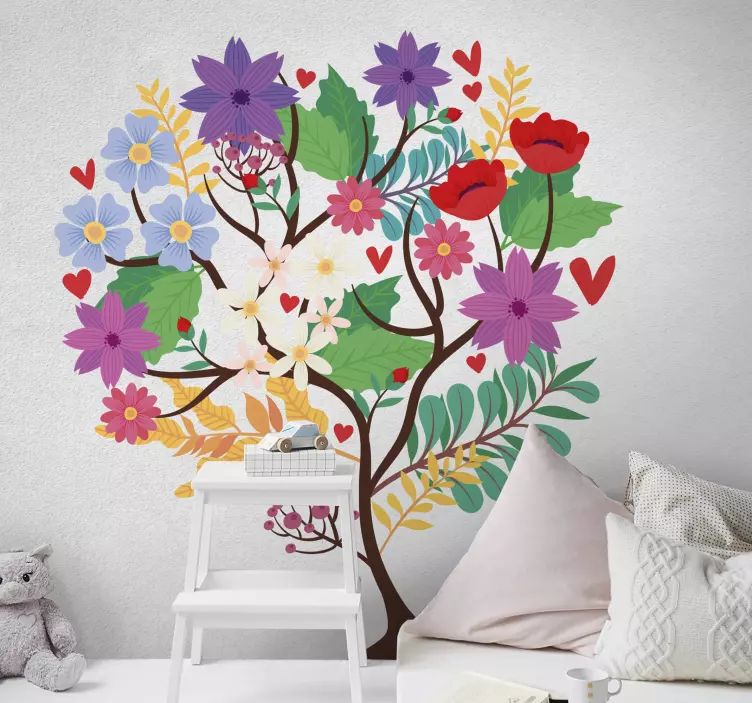 Spring love tree tree wall sticker - TenStickers