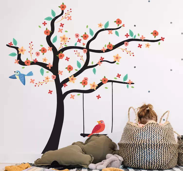 Spring tree tree wall sticker - TenStickers