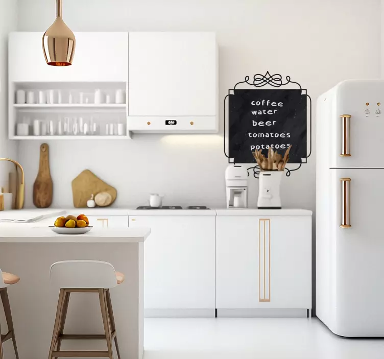 Square Vintage Blackboard A square vintage blackboard is a piece  - TenStickers