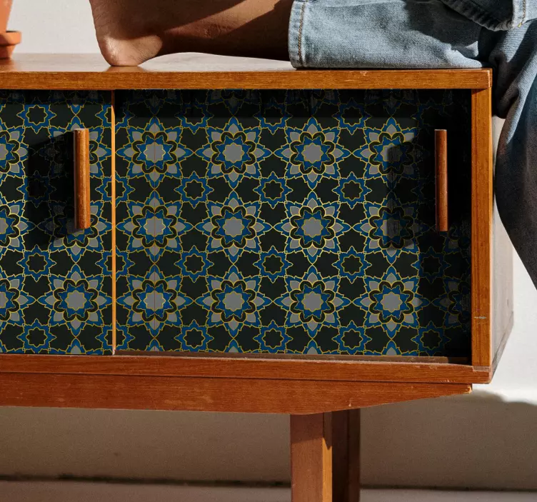 Star, flower mandala pattern furniture decal - TenStickers