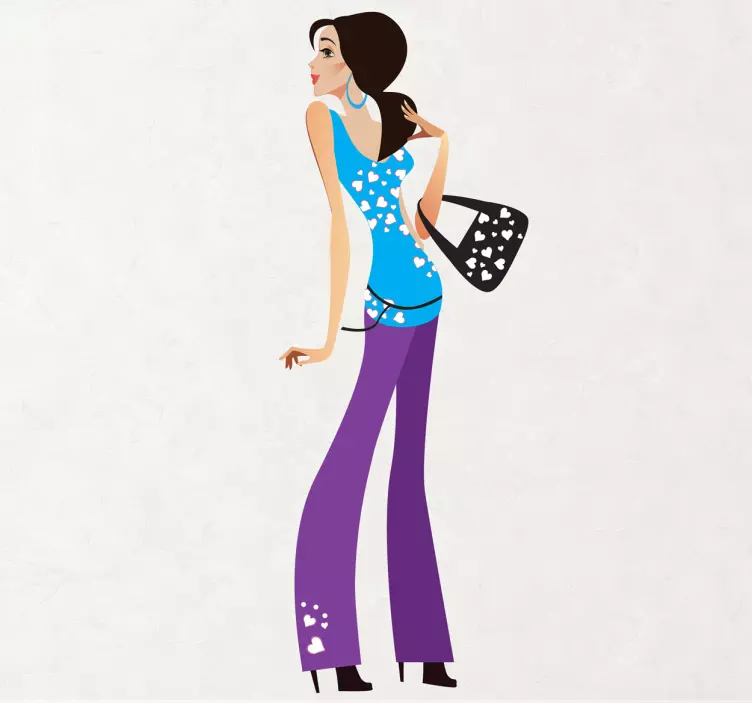 Stylish Woman Pose wall sticker - TenStickers