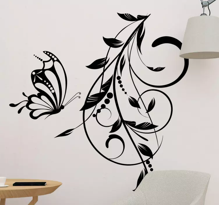 Stylized Butterfly Vines Location sticker - TenStickers