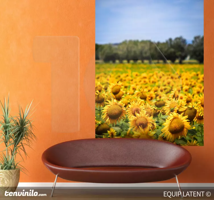 Sunflower Field Wall Mural - TenStickers