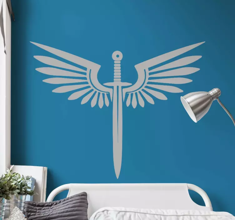Superhero wall sticker wings and sword - TenStickers