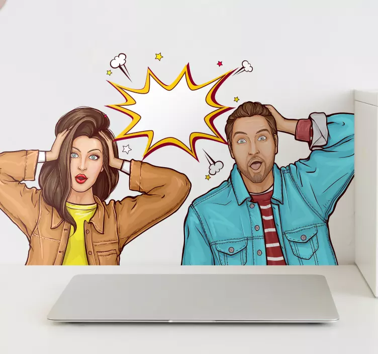 Surprised characters expression wall sticker - TenStickers
