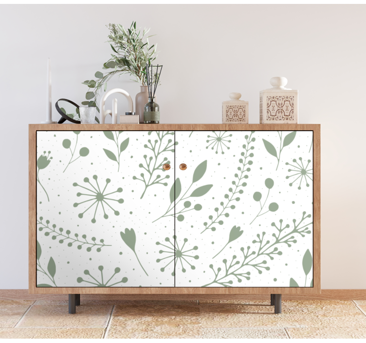 sweet greens flower furniture sticker - TenStickers
