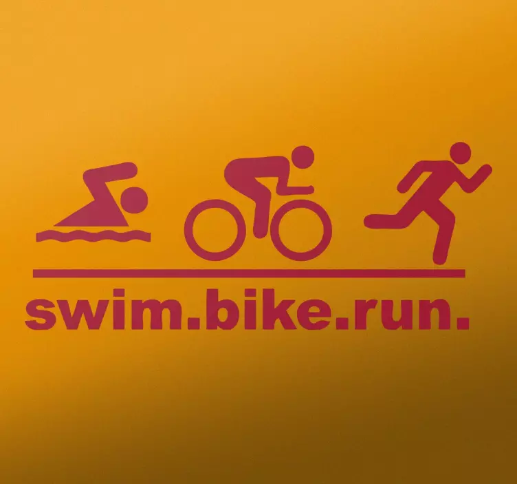 Swim Bike Run Sports Sticker - TenStickers