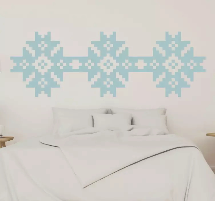 Symmetrical Snowflake Pattern geometric wall sticker - TenStickers