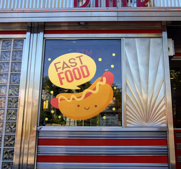 Tasty Fast Food Hot Dog shop window sticker - TenStickers