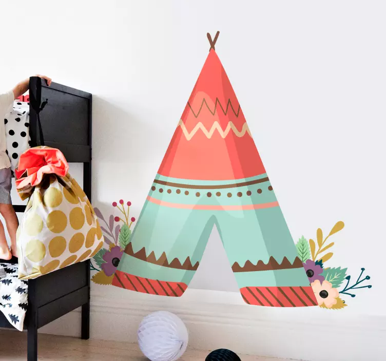 Colourful Teepee Wall Sticker - TenStickers